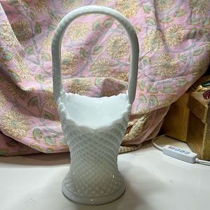 Vintage Westmoreland Milk Glass Basket